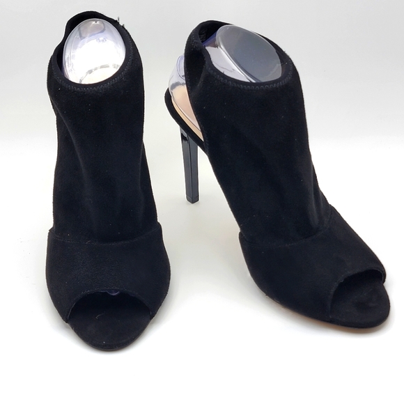 Nine West Black Levona Peep Toe Open Back Pumps Size 10.5 - Picture 1 of 7